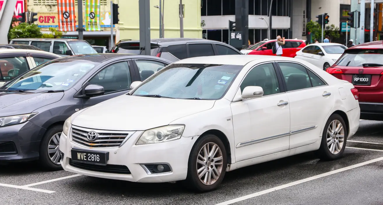 Silver Toyota Camry XV40 parked